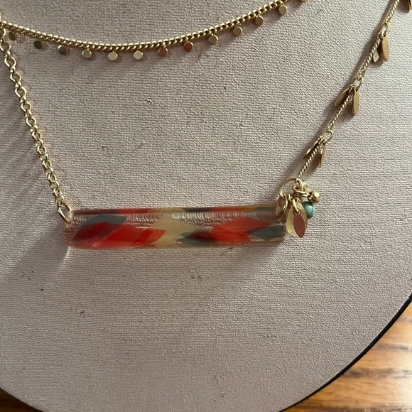 NWT Chicos Resin Confetti Convertible Necklace - Picture 2 of 6